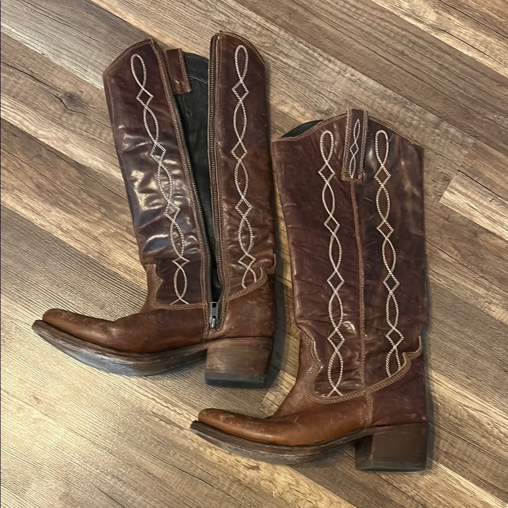 Liberty Black Brown Leather Boots - Picture 2 of 4